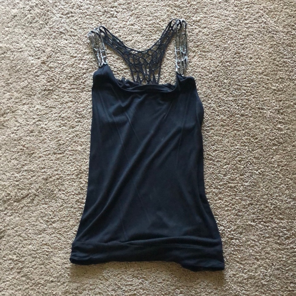 Beaded black tank ✨